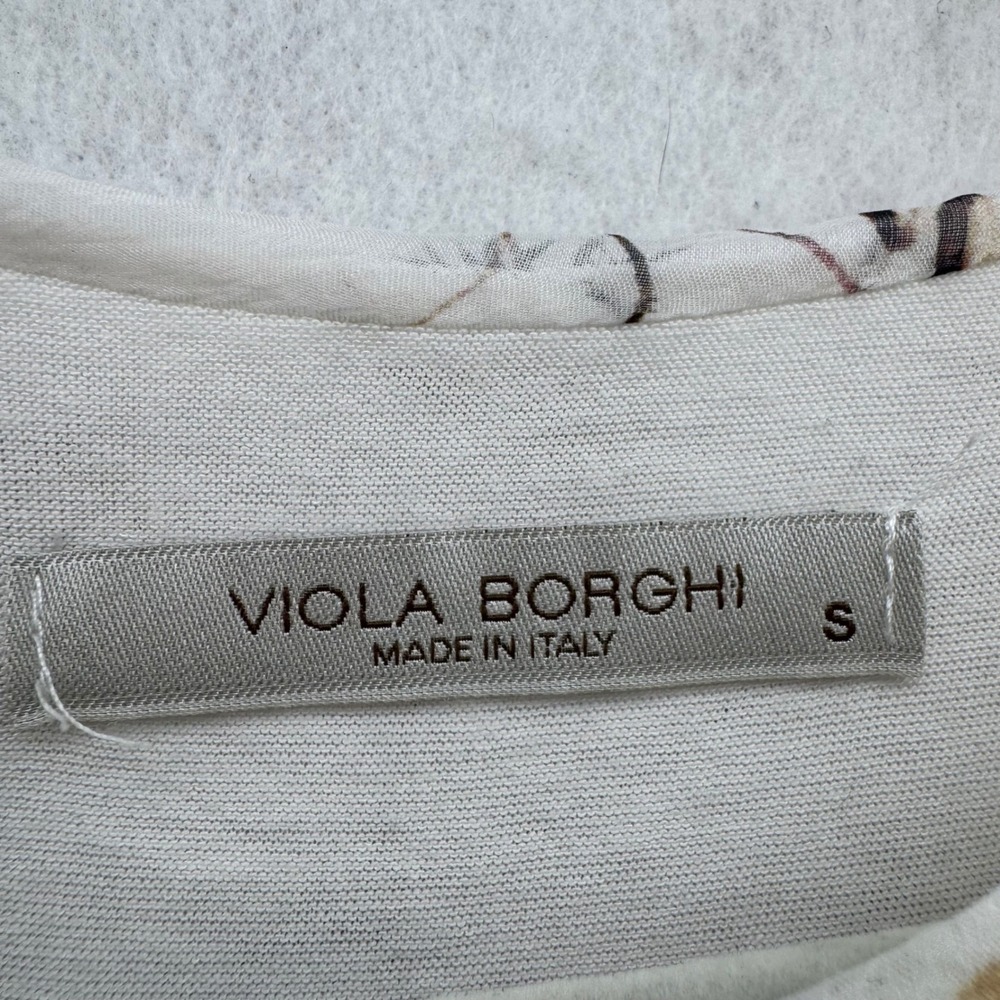 Viola Borghi Made in‎ Italy Floral Print Sheer Overlay Top Blouse Size S - Picture 2 of 7